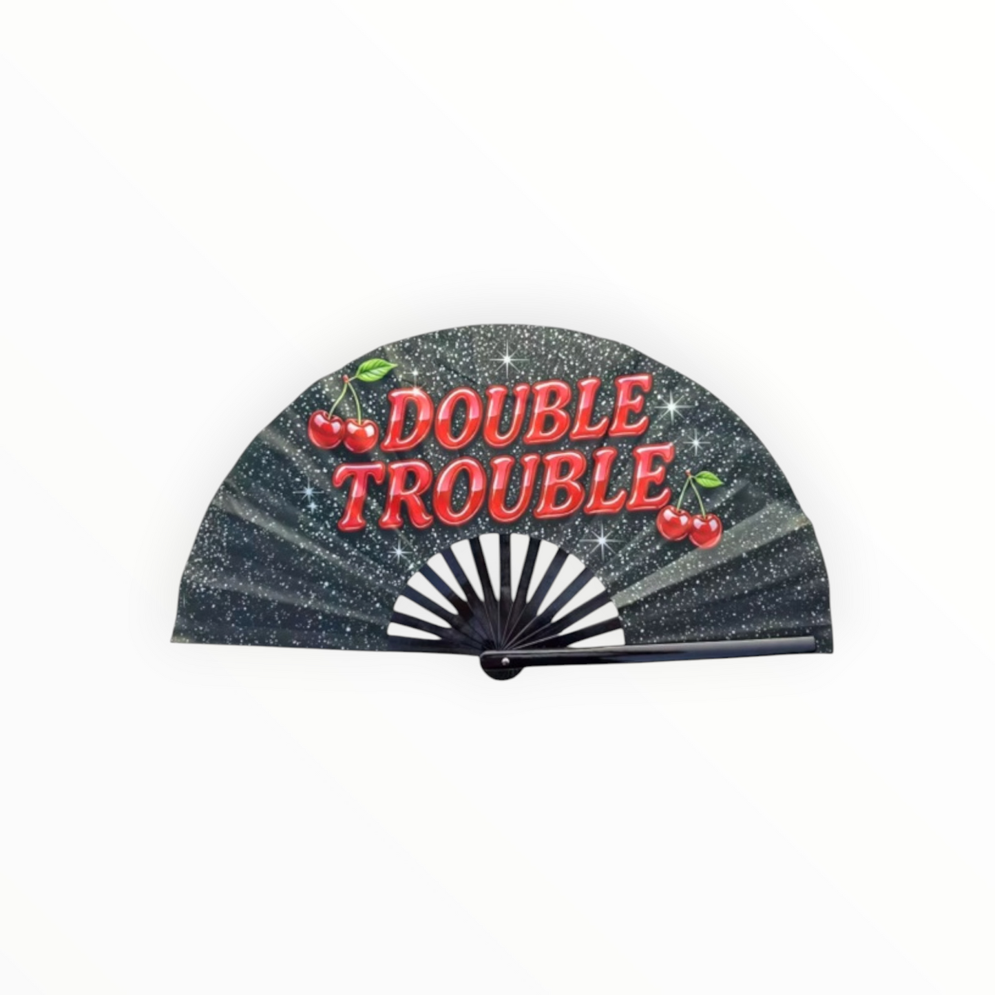 DOUBLE TROUBLE- Rave Hand Fan